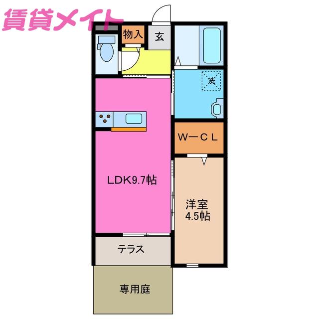 サマサン(1LDK/1階)の間取り写真