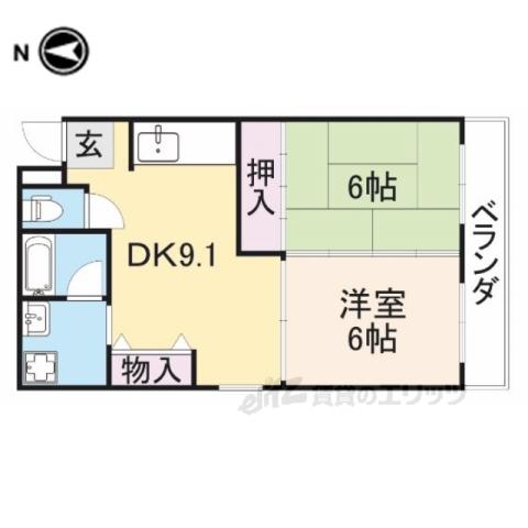 マンションベルエトワール(2LDK/3階)の間取り写真