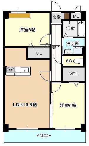 アルページュ(2LDK/1階)の間取り写真