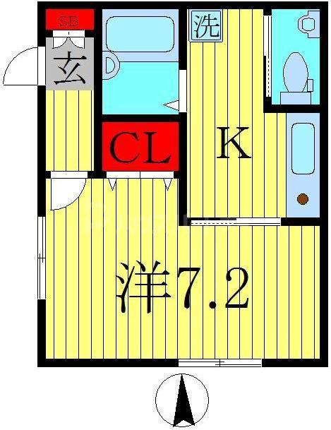 ビハーブ松飛台NO1(1K/1階)の間取り写真