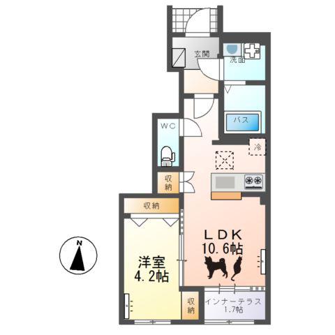 JR水郡線 上菅谷駅 徒歩14分 2階建 新築(1LDK/1階)の間取り写真