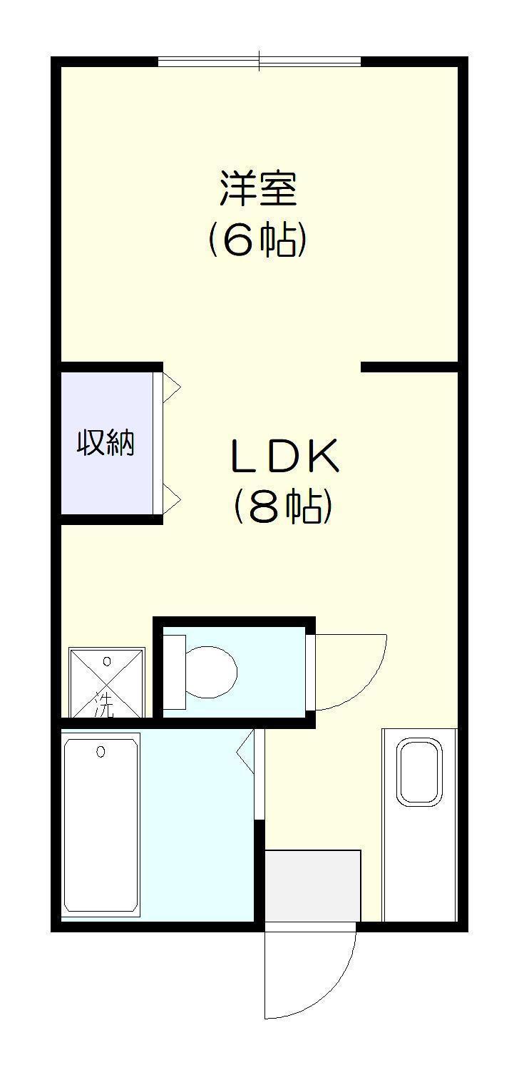 クロスブリッジ鹿島(1LDK/2階)の間取り写真