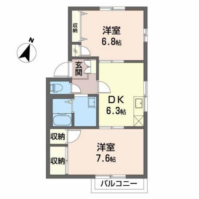 サンワールドマツオ A(2DK/2階)の間取り写真
