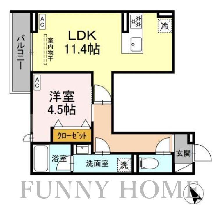 セレスティア桜上水(1LDK/2階)の間取り写真