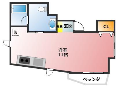 上板橋橋山ビル(ワンルーム/4階)の間取り写真
