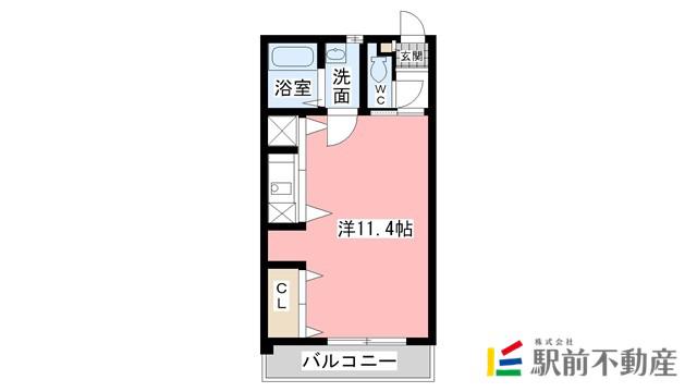 ファミール天神(ワンルーム/2階)の間取り写真