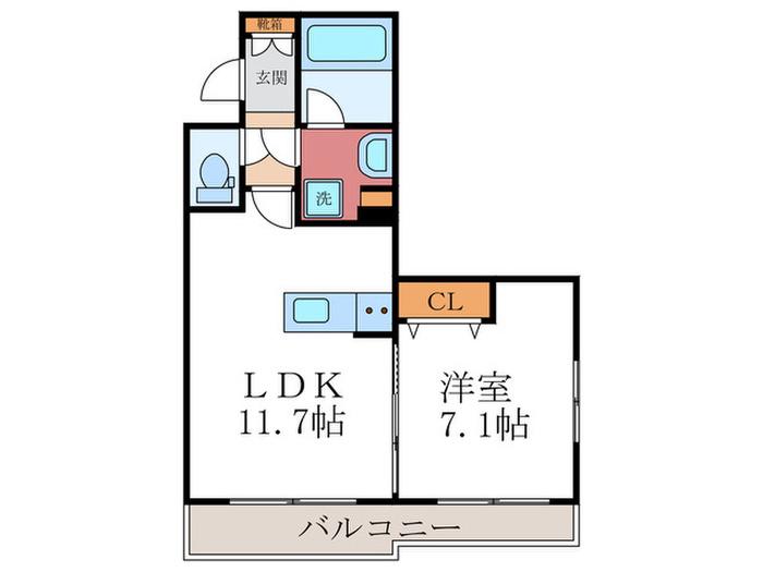 ヴィラ吉田(1LDK/3階)の間取り写真