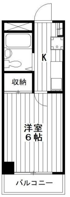 高崎ジャスタン(1K/4階)の間取り写真