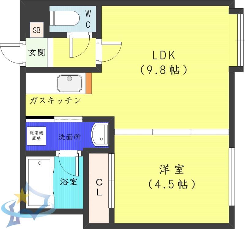 リリアンII(1LDK/2階)の間取り写真
