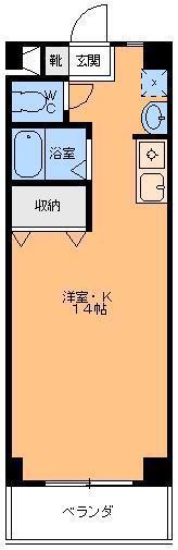 グランアルブル神田(ワンルーム/6階)の間取り写真