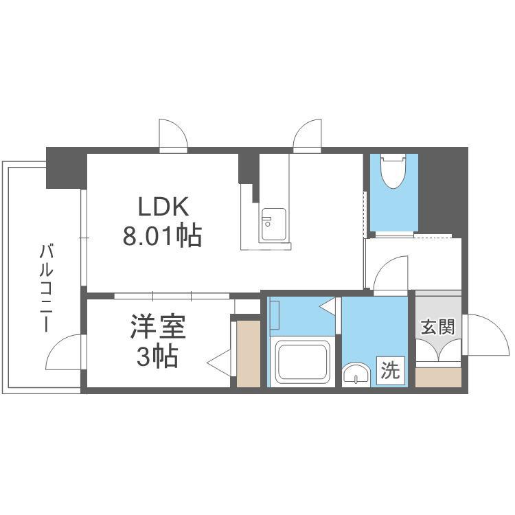 LIVE FLAT塚本新北野(1LDK/5階)の間取り写真