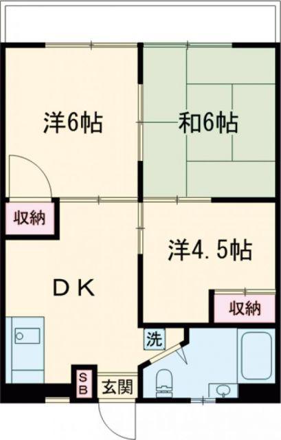 二宮ハイツ(3DK/3階)の間取り写真