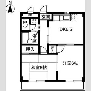 レジデンスえぎな(2DK/2階)の間取り写真