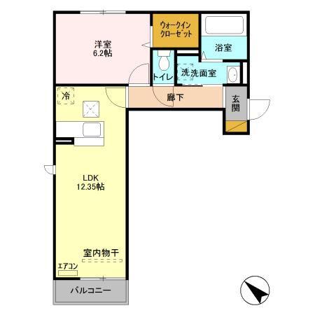 AMR24(1LDK/1階)の間取り写真