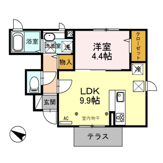 PALAZZO(1LDK/1階)の間取り写真