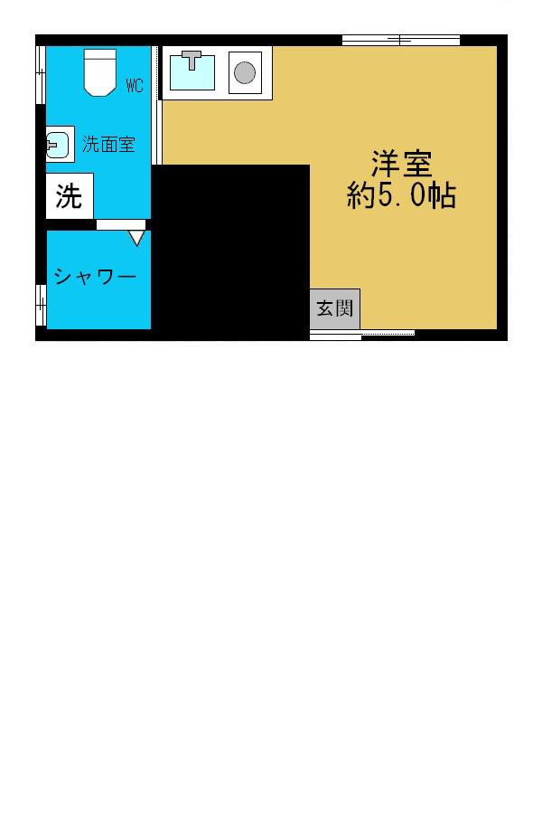 大野ハイツ(ワンルーム/3階)の間取り写真