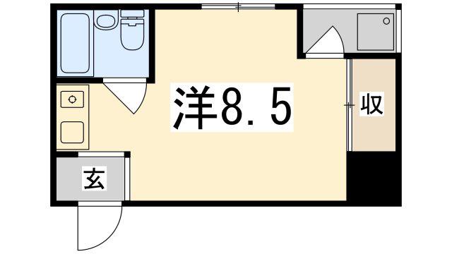 BWビル17(ワンルーム/8階)の間取り写真