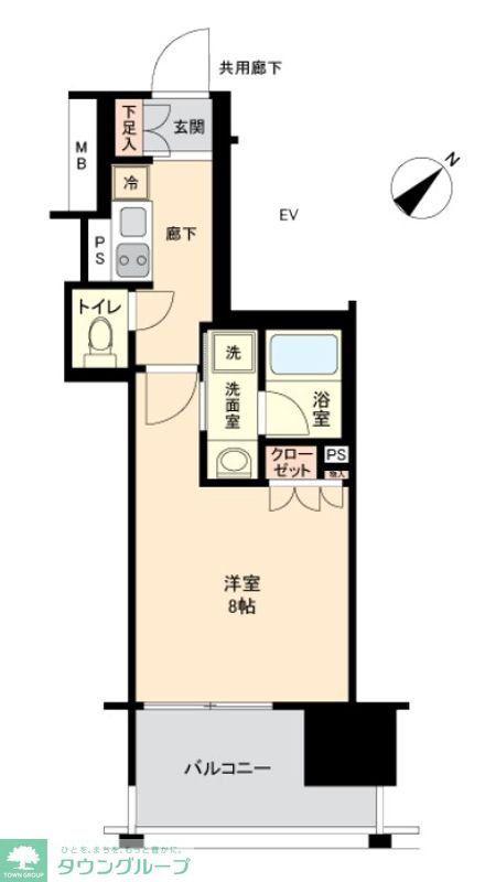 ブラントン蔵前(1K/5階)の間取り写真
