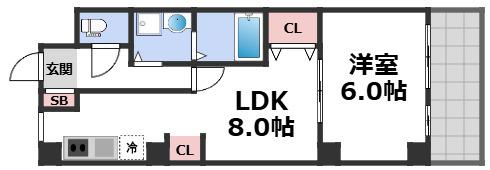 内外本社ビル(1DK/4階)の間取り写真
