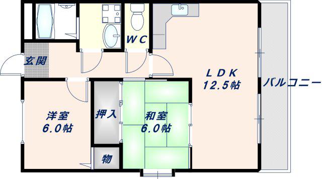メゾンエスポアール(2LDK/2階)の間取り写真