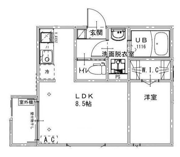 ASTRO RESIDENCE 西大宮(1LDK/2階)の間取り写真
