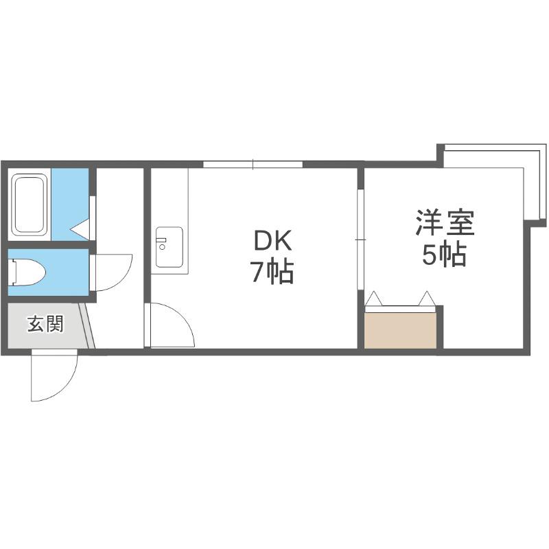 コンチェルト(1DK/3階)の間取り写真