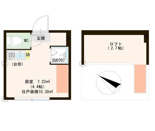 MILOLO(ワンルーム/1階)の間取り写真