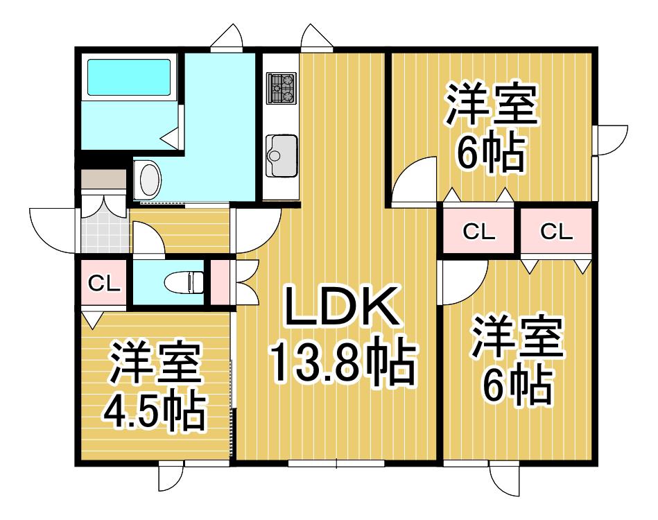 グレイス大和(3LDK/2階)の間取り写真