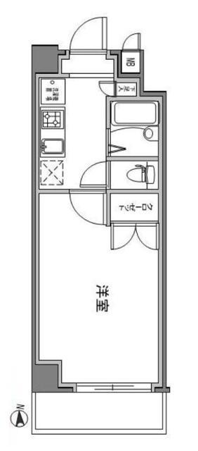 スカイコート田園調布(1K/4階)の間取り写真