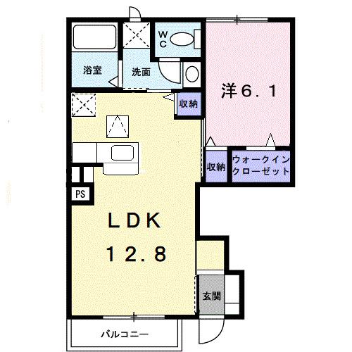 リバ-サイド本山A(1LDK/1階)の間取り写真