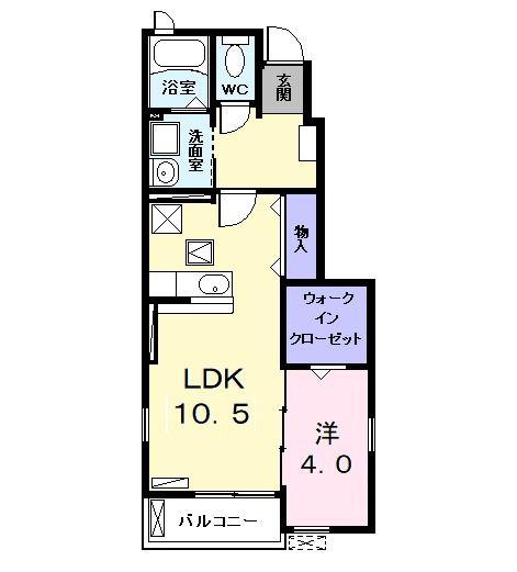 十王アパルトマン(1LDK/1階)の間取り写真