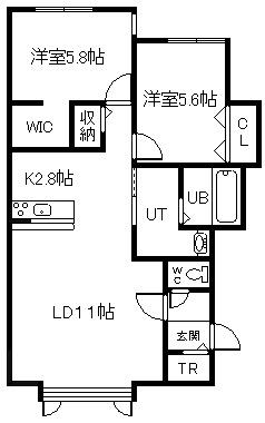 沼田MS(2LDK/1階)の間取り写真