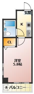 ステップハウス21(1K/3階)の間取り写真