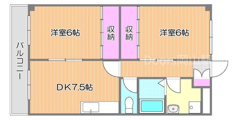 ニューマリッチ 雄(2DK/1階)の間取り写真
