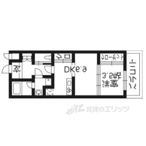 アーバネックス東山三条(1DK/1階)の間取り写真