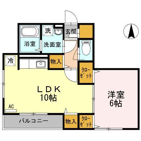 ウィングコートイースト(1LDK/3階)の間取り写真