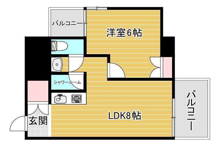 GSハイム日本橋(1LDK/2階)の間取り写真