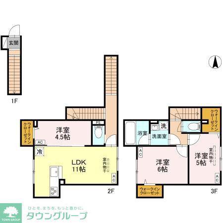 セレスティア竹ノ塚(3LDK/2階)の間取り写真