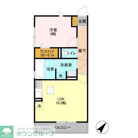 アヴニール21(1LDK/1階)の間取り写真