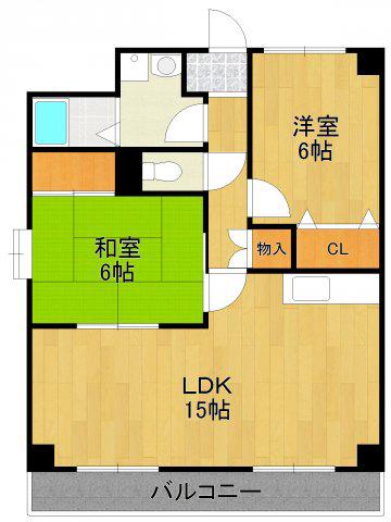 サンロイヤル(2LDK/3階)の間取り写真