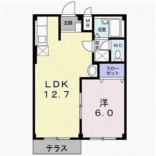 プレジデントハイツ近藤(1LDK/1階)の間取り写真