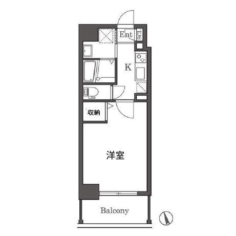 レブリアント清川I(1K/7階)の間取り写真