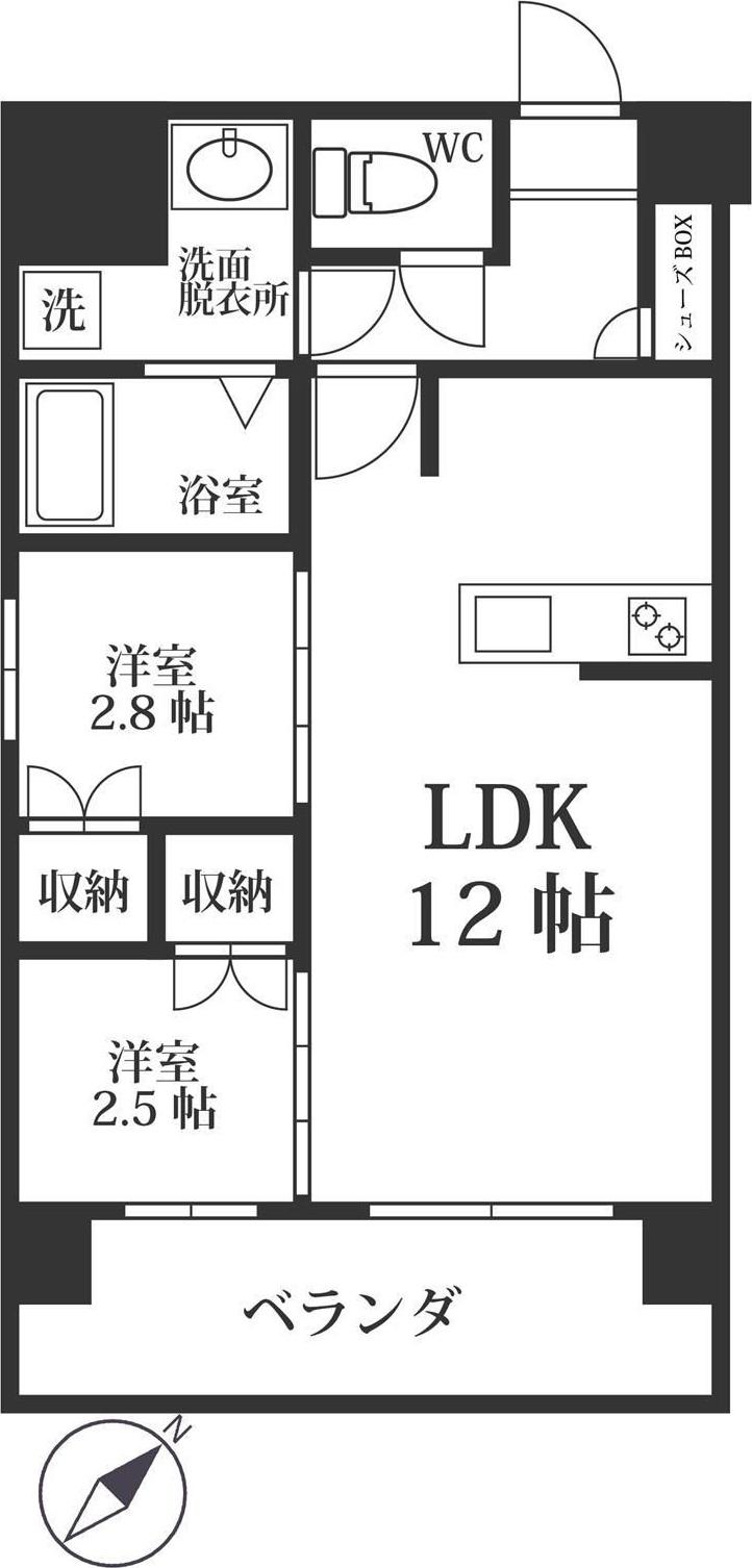 MODERNPALAZZO六本松STATION(2LDK/6階)の間取り写真