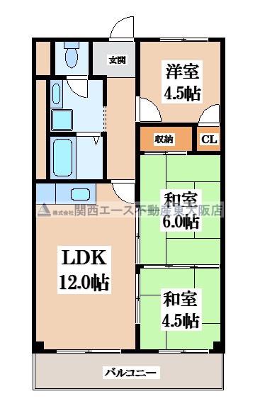 グランデュール弥生(3LDK/3階)の間取り写真