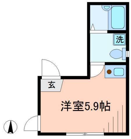 シャンテ田端(ワンルーム/2階)の間取り写真