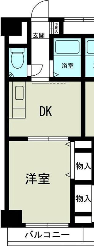 ノルデンハイム新北野(1DK/2階)の間取り写真