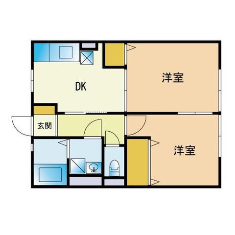 M&S10番館(2DK/1階)の間取り写真