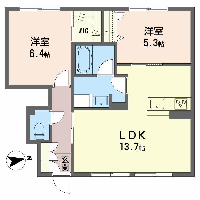 シャーメゾン・トムテ(2LDK/1階)の間取り写真