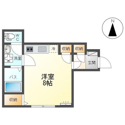 GO TO(ワンルーム/1階)の間取り写真