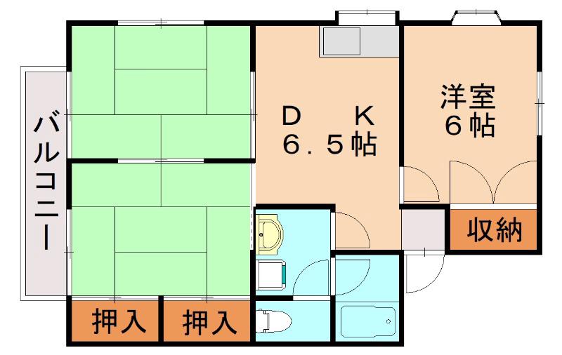 セントハウス(3DK/1階)の間取り写真